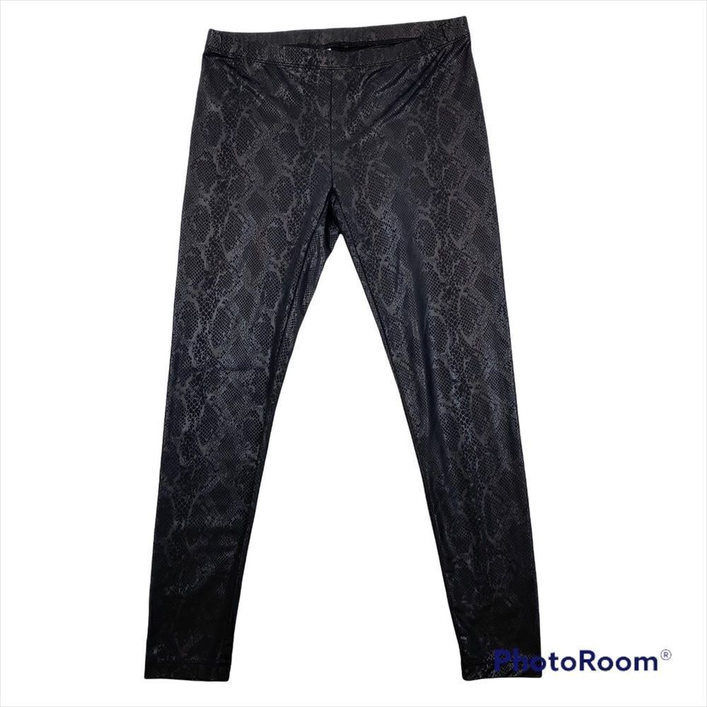 Decree Brand Black Faux Snakeskin Leggings Ankle‎ Length Size Small